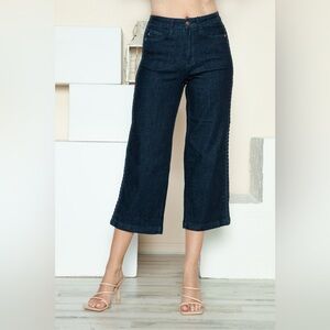 Judy Blue Full Size Side Seam Braid Detail Crop Wide Leg Jeans 10010038385
